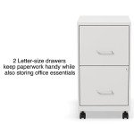 Pearl White 2-Drawer Mobile File Cabinet
