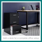 Hirsh Industries Black 3-Drawer File Cabinet