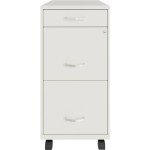 Mobile White File Cabinet with 3 Drawers