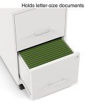 Pearl White 2-Drawer Mobile File Cabinet