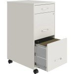 Mobile White File Cabinet with 3 Drawers
