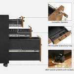 SONGMICS Locking File Cabinet in Rustic Brown