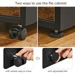 SONGMICS Locking File Cabinet in Rustic Brown