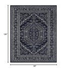 Adirondack 8' x 10' Navy & Ivory Area Rug