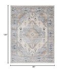 Beige & Grey Distressed Area Rug - 8' x 10