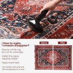 Boho Vintage 4x6 Washable Area Rug - Red