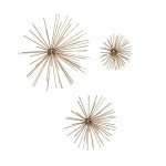 Starburst Metal Wall Art Set of 3, Gold
