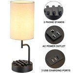 Modern Table Lamp Set with USB Charging Ports