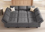 HONBAY Dark Grey Modular Sectional Sofa with Chaise