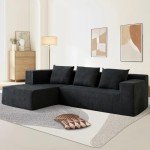 Dark Grey 103" Cloud Sectional Sofa with Chaise