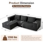 Dark Grey 103" Cloud Sectional Sofa with Chaise