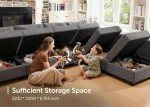 HONBAY Dark Grey Modular Sectional Sofa with Chaise