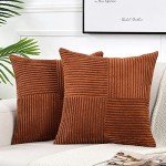 Boho Rust Decorative Throw Pillow Covers - 2 Pack