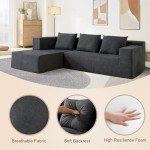 Dark Grey 103" Cloud Sectional Sofa with Chaise