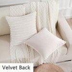 Cream White Striped Throw Pillow Covers - Set of 2