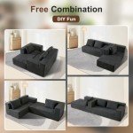 Dark Grey 103" Cloud Sectional Sofa with Chaise