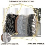 Boho-Chic Textured Lumbar Pillow Cover 12"x20