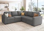 HONBAY L-Shaped Modular Sofa with Storage Bed