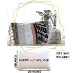 Boho-Chic Textured Lumbar Pillow Cover 12"x20