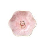 Lotus Leaf Ceramic Ring Tray - Pink Jewelry Dish
