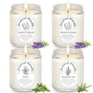 Lavender Scented Candle Set - 4 Pack