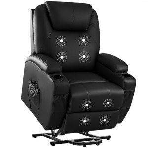 Furniwell Black Power Lift Recliner with Massage