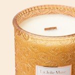 Sandalwood Scented Candle in Glass Jar, 19oz