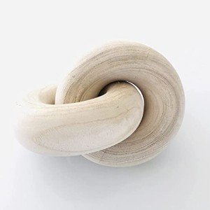 Beige Wood Knot Coffee Table Decor Accents