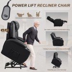 Furniwell Black Power Lift Recliner with Massage