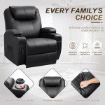 Furniwell Black Power Lift Recliner with Massage