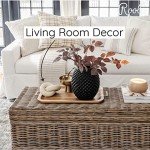 Beige Wood Knot Coffee Table Decor Accents