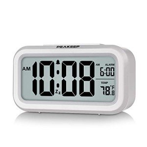 Peakeep Battery Operated Night Light Alarm Clock