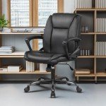 Ergonomic PU Leather Task Chair for Home Office