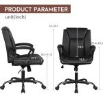 Ergonomic PU Leather Task Chair for Home Office
