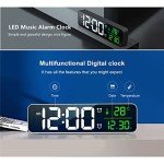 Large LED Alarm Clock with Date and Temperature
