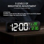 Large LED Alarm Clock with Date and Temperature