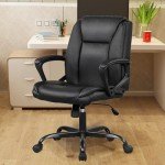 Ergonomic PU Leather Task Chair for Home Office