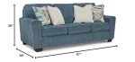 Cashton Casual Blue Sofa for Living Room