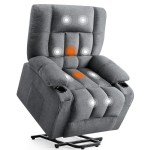 Grey Recliner Chair with Massage, Heat, and Lift