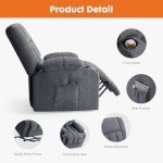 Grey Recliner Chair with Massage, Heat, and Lift