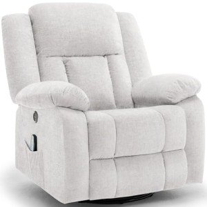 Comfortable Swivel Rocker Recliner with Massage & Heating