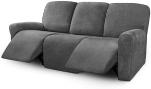 Soft Stretch Velvet Recliner Sofa Cover Set