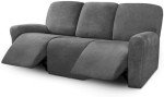 Soft Stretch Velvet Recliner Sofa Cover Set
