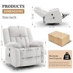 Comfortable Swivel Rocker Recliner with Massage & Heating