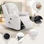 Comfortable Swivel Rocker Recliner with Massage & Heating