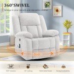 Comfortable Swivel Rocker Recliner with Massage & Heating