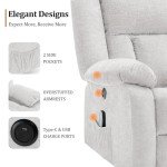Comfortable Swivel Rocker Recliner with Massage & Heating