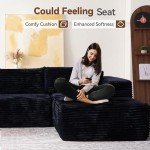 104" Black Cloud Sectional Sofa with Chaise
