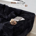 104" Black Cloud Sectional Sofa with Chaise