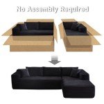 104" Black Cloud Sectional Sofa with Chaise
